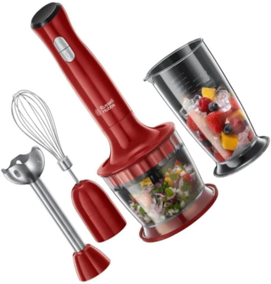 Russell Hobbs Mixeur Plongeant [ 3en1: Blender, hache, fouette, mixe] Desire (Bol doseur 700 ml, pièces amovibles, 2 vitesses, accessoires lavables lave-vaisselle, anti-éclaboussure) Mixeur